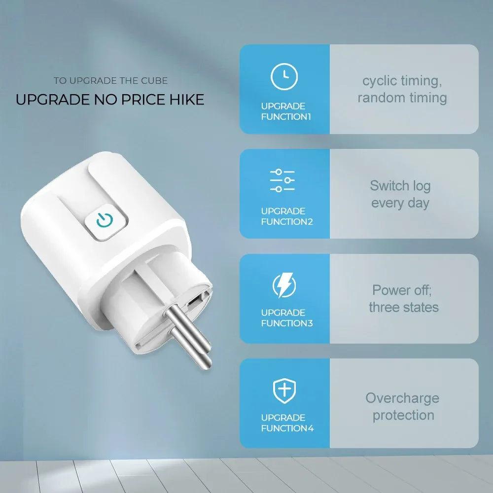 EU 16A/20A Smart Plug WiFi Socket With Power Monitor Timing Function Tuya Smart Life APP Control Works With Alexa Google Home