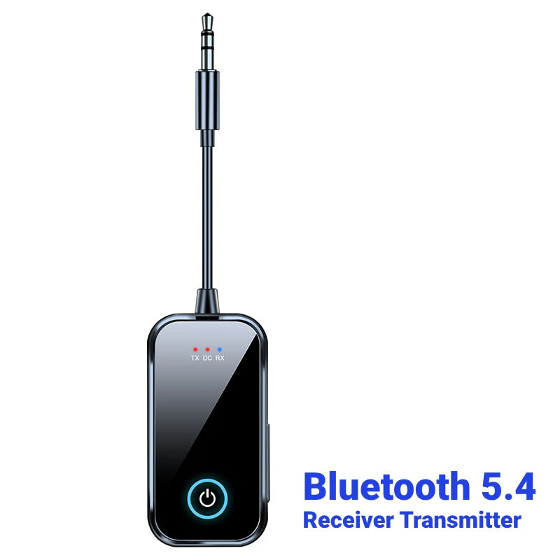 Upgraded Bluetooth 5.4 AUX Receiver Transmitter 3.5MM With Mic HiFi Stereo Music Wireless Audio Adapter For TV PC Airplane Car