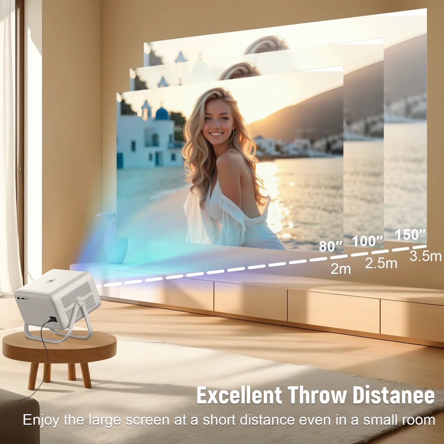 Velec 8K Video Decode Projector TP350 650 ANSI 1080P Auto Focus Android 14 H726 Portable Outdoor Smart Home Theater Projectors