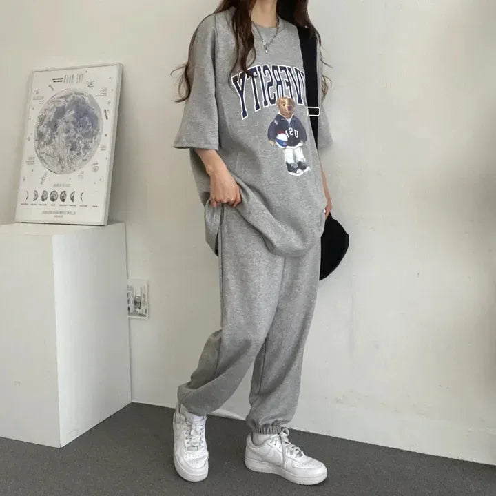Cartoon Long Sleeve Tracksuits autumn Fashion Casual Sportswear Two Piece Pants Sets Female Large Size Women Suits 2024