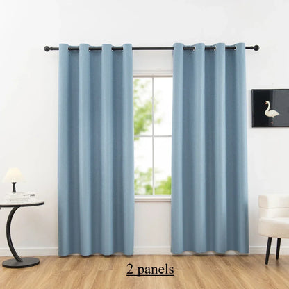 2pcs Solid 100% Blackout Curtain - Curtains for Bedroom and Living Room - UV Protection, Easy Sliding, and Stylish Design