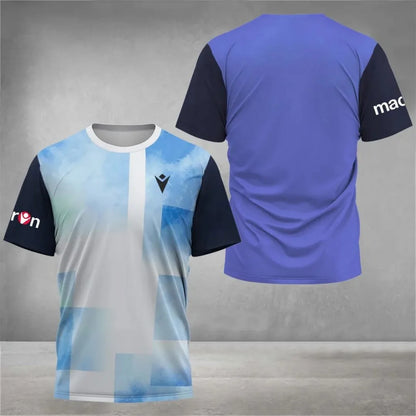 2025 summer new sports T-shirt comfortable breathable fast drying tennis round neck short sleeve summer new men's T-shirt casual