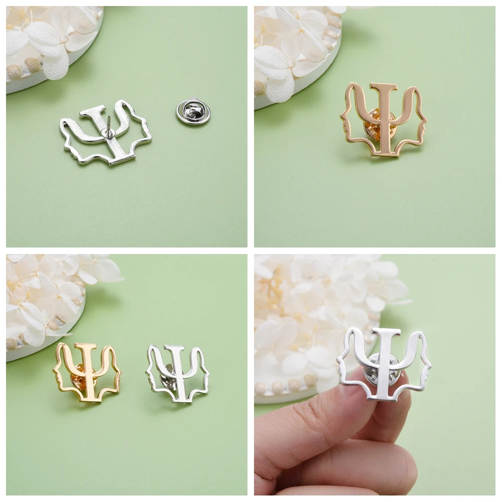 DCARZZ Psychology Psi Brooches Medical Charm Backpack Lapel Pins Badge Medicine Jewelry for Psychologist Doctor Nurse
