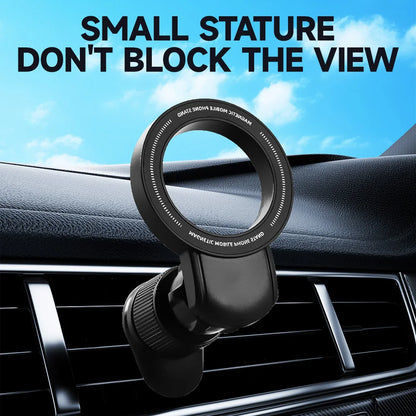 Universal Magnetic Car Phone Holder Air Vent Mount 360 Rotation Strong Suction Stable Anti-Shake One-Hand Access Compact Design