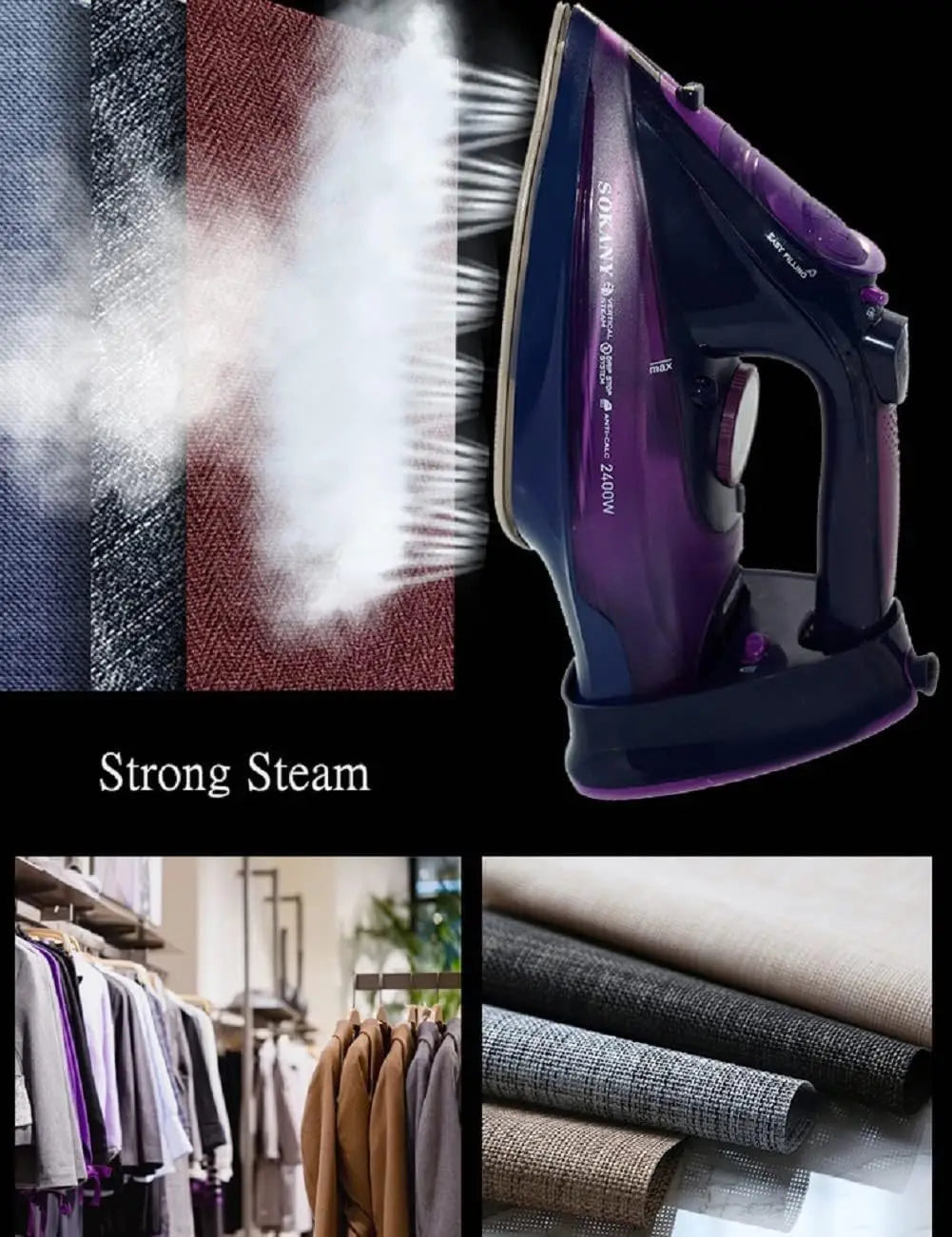 Handheld Electric Iron Cordless Steam Ironing Machine Wireless with Base Electric Iron