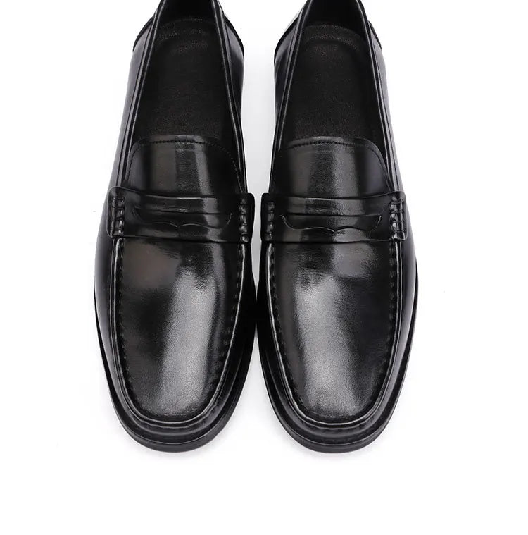 Vintage Top Layer Genuine Leather Slip on Loafers Breathable Moccasins Driving Design Casual Cowhide Shoes for Men