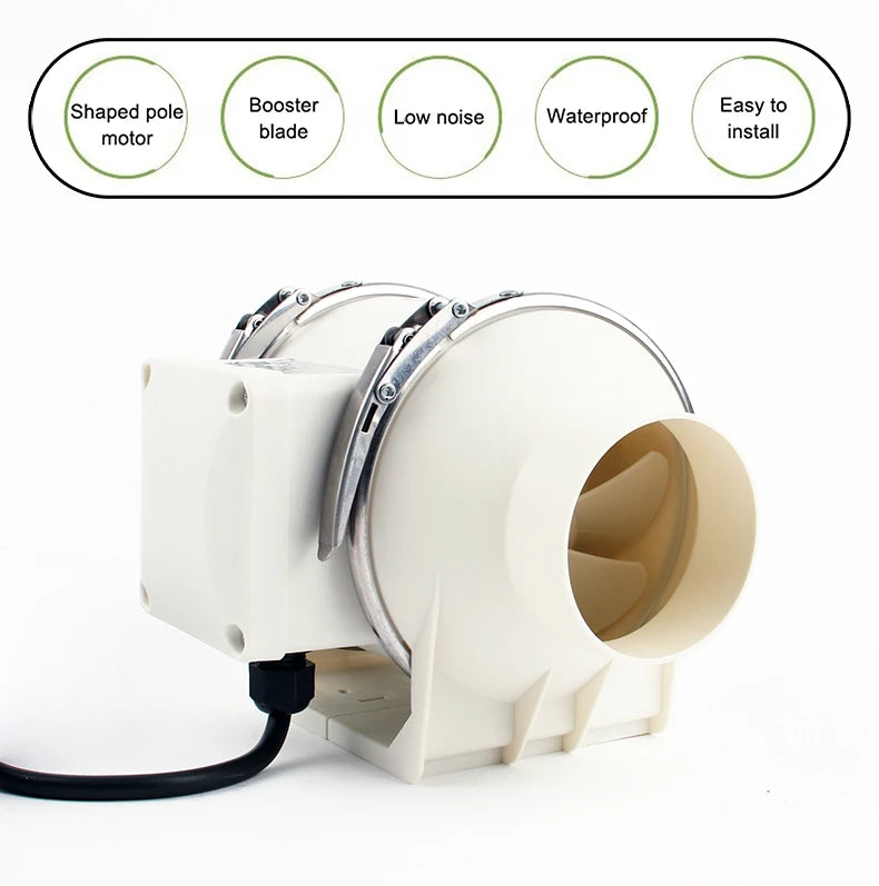 4/5/6/8 Inch Remote Control Exhaust Fan Silent Inline Pipe Duct Fan Extractor Air Ventilation Blower Kitchen Toilet Wall Booster