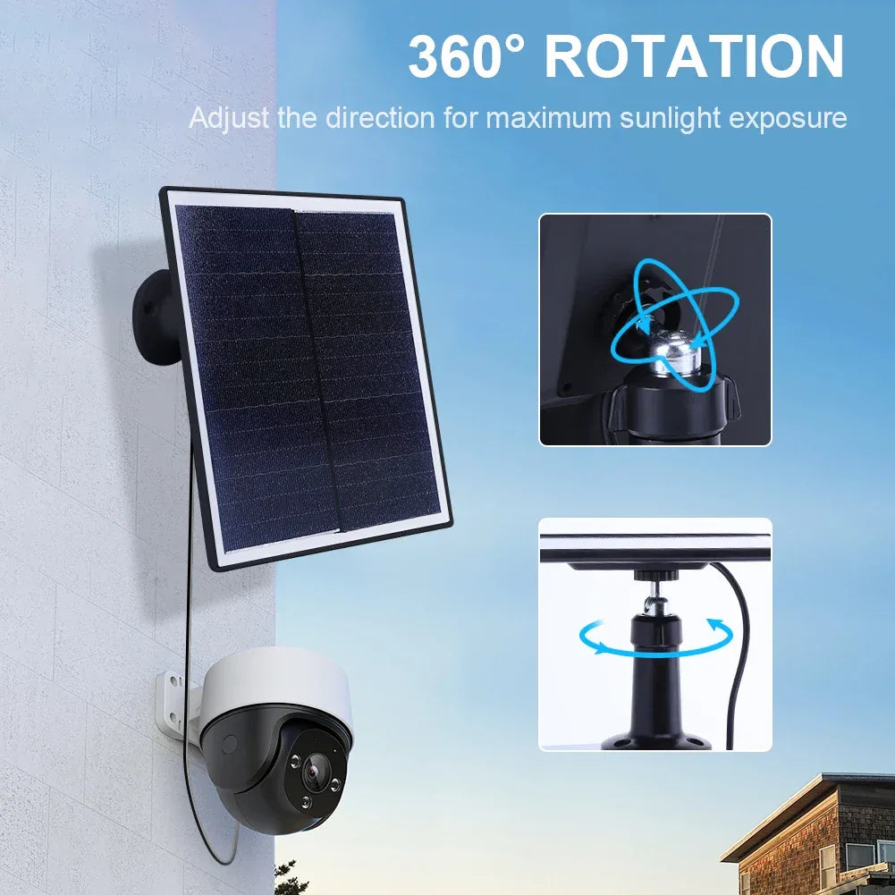 6W 5V Solar Panel Charger Shingled Solar Panel 24% Efficiency Micro USB & USB-C Port Solar Cell Panel for Phone iPad Outdoor Use