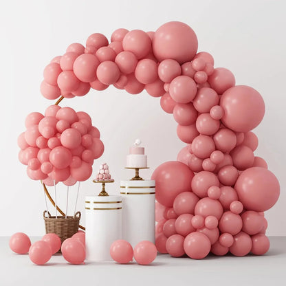 104 Pieces Ruby Red Balloon Red Garland Arch Set with Different Sizes, Suitable for Birthday, Wedding, Valentine's Day