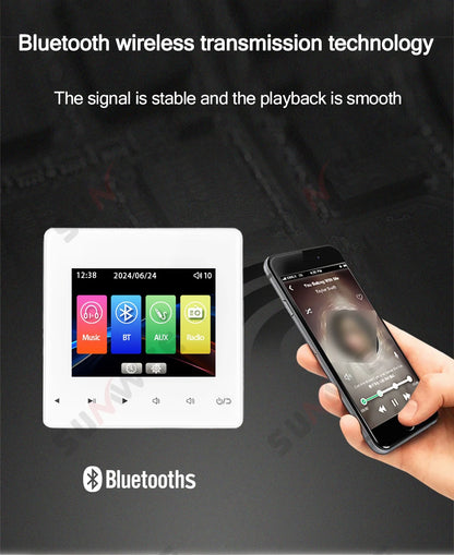 Home Audio System 86 Type Bluetooths Wall Amplifier Hotel AUX TF Sound Background Music Control Panel Optional Ceiling Speakers