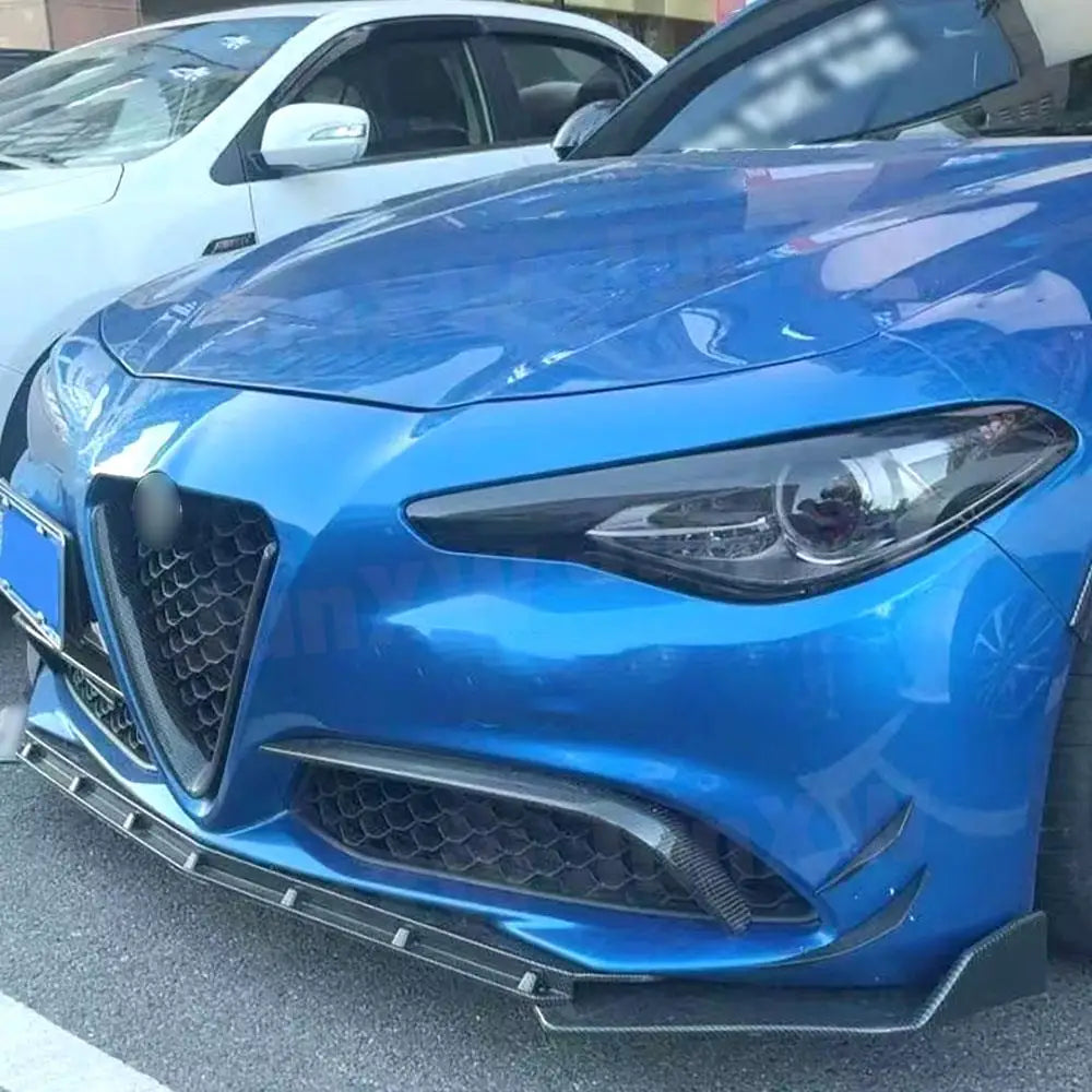 Carbon Fiber FRP Fog Lamp Bumper Fins Trims Decoration for Alfa Romeo Giulia 2016 2017 2018 2019 Sport Standard Car Accessories