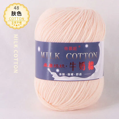 6Pcs Dyed Milk Sweet Soft Cotton Crochet Wool Yarn Thick Yarn Fiber Hand Knitting Wool Crochet Yarn Threads for DIY Sweater