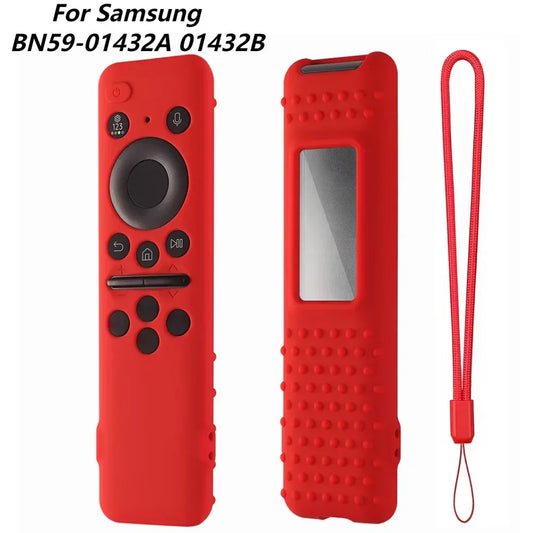 For Samsung BN59-01432A 01432B Remote Control Silicone Protective Case Shockproof Anti-Slip Smart TV Soft Sleeve with Lanyard
