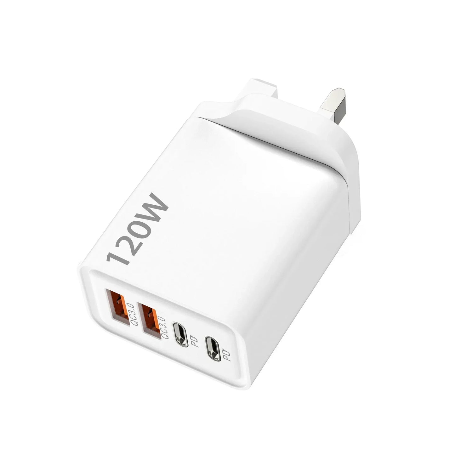 120W Fast Charger Hub USB C Quick Charge Ports PD 3.0 QC 3.0 For iPhone Samsung Xiaomi Android Phone Global Travel Charger Plug