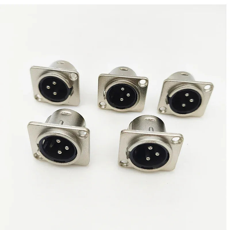 5/10Pcs 3Pin Metal XLR Socket Male Female Panel Mount Chassis Socket Audio Microphone Jack Plug Connector
