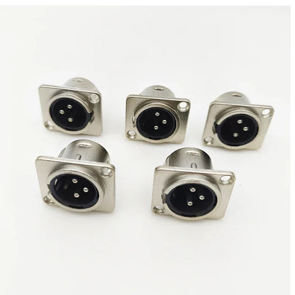 5/10Pcs 3Pin Metal XLR Socket Male Female Panel Mount Chassis Socket Audio Microphone Jack Plug Connector