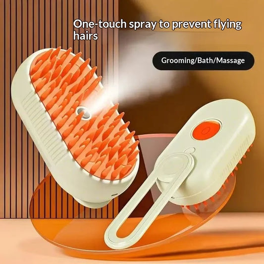 Steam Brush Cat Brush Cats Vaporizer Pet Hair Brush Remover Pets Cleaning Steamy Spray Massage Comb 3in1 Grooming Supplies by PDG ibma