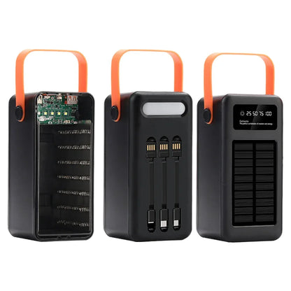 28 Solar 18650 Flat Head Battery Power Bank Welding Free Kit 22.5W Fast Charging Mobile Power Kit Easy Assembly