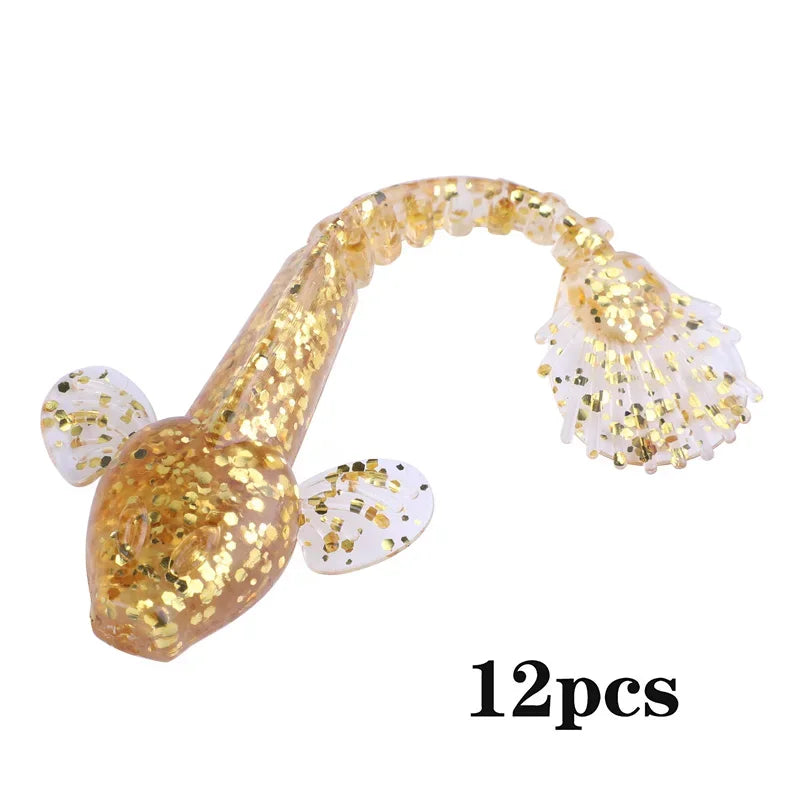 Sougayilang Soft Lure 4.5g 3.5in 90mm 12PCS/Lot Fishing Swimbait Lure Set Tail Worm Saltwater/Freshwater Fishing Baits