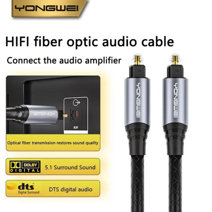 YONGWEI 5.1 Channel SPDIF Fiber Toslink Digital Optical Audio Cable for TV Box PS4 Speaker Soundbar Amplifier Subwoofer