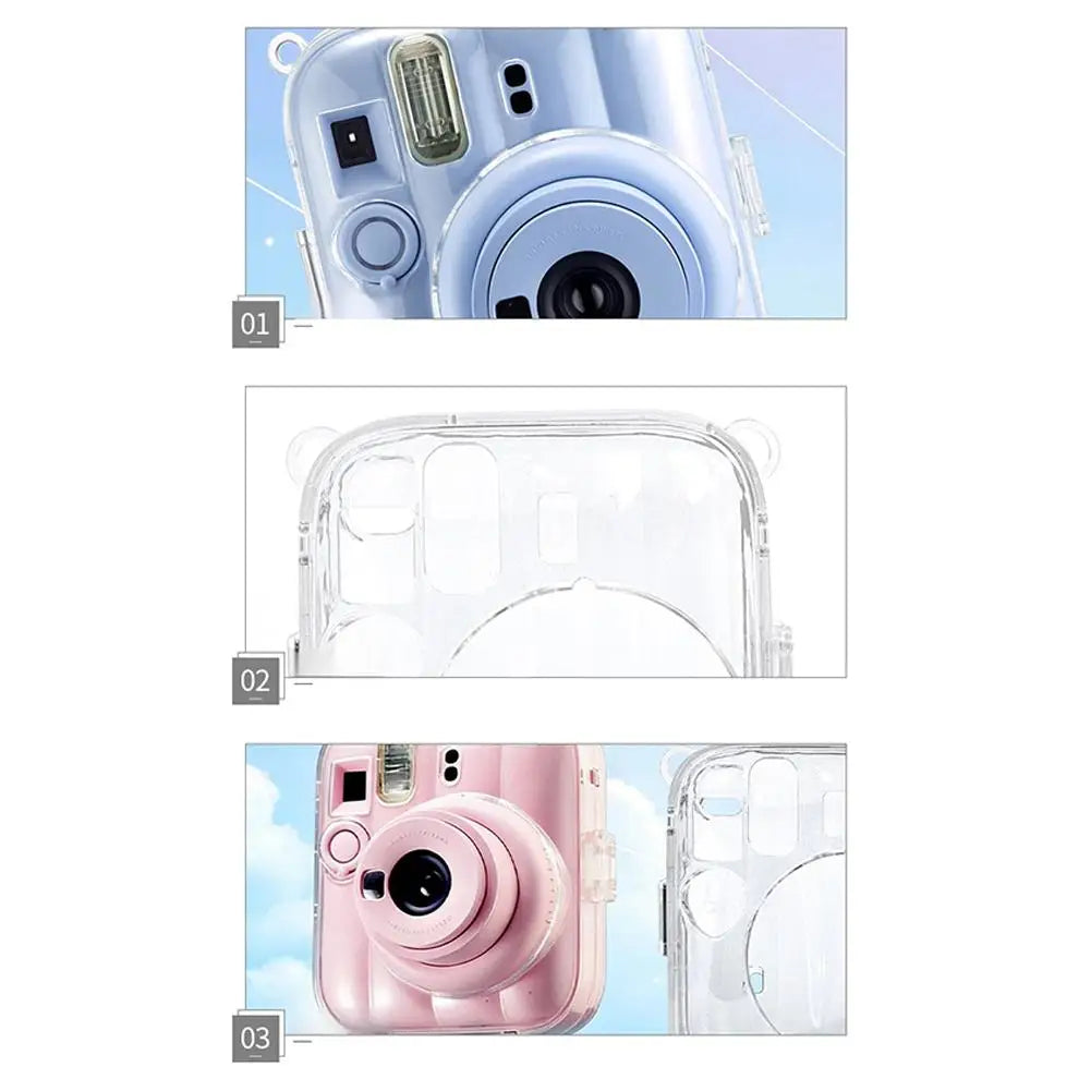 Crystal Clear Case for Fujifilm Instax Mini 13 Camera Transparent Hard PC Protective Cover Shell B1K4