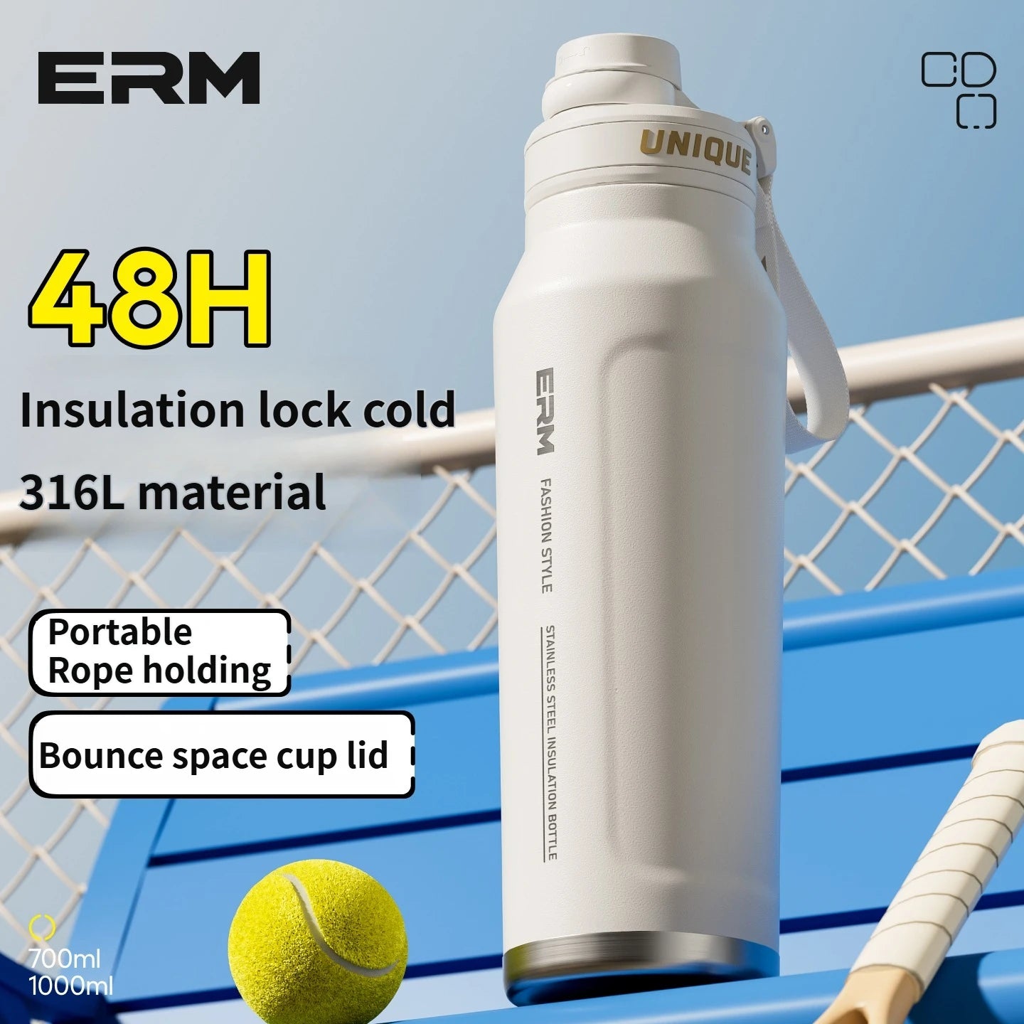 Large Capacity Waterbottle  Insulated Flasks Stainless Steel Tumble Cycling Sports Portable Water Bottle for Men