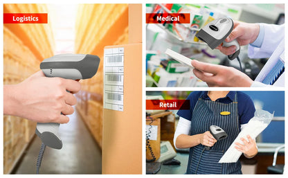 NETUM L8BL-W Wired 2D Barcode Scanner and L8BL-B Blueooth Wireless QR Barcode Reader PDF417 Automatic Sensing for Pos Scanning