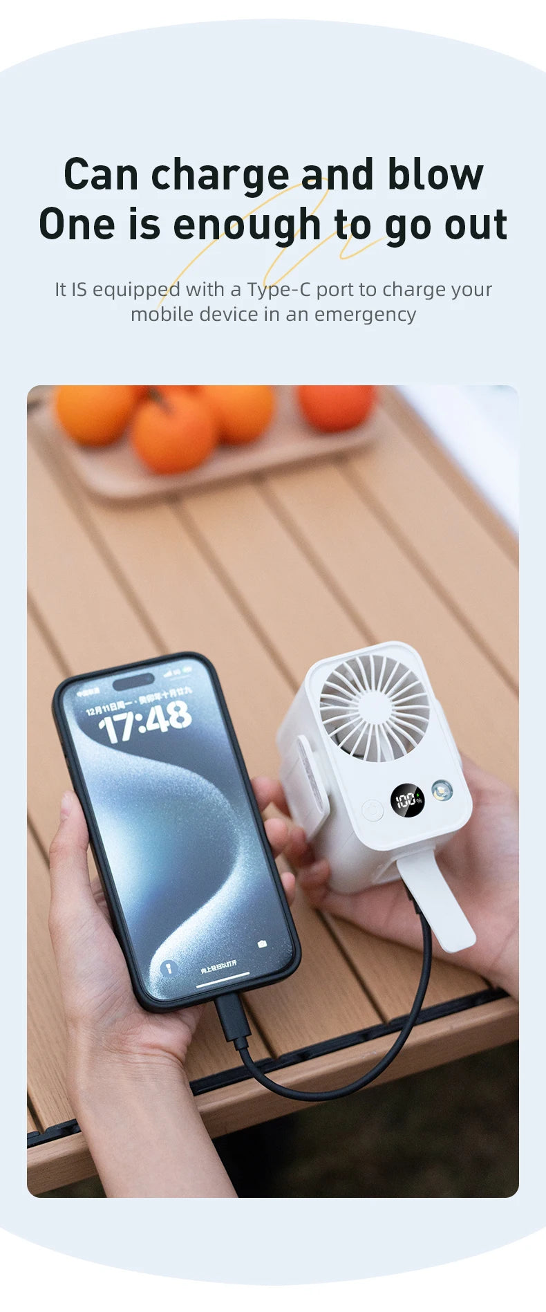 Vissko Outdoor Waist Mounted Fan Polymer Battery Anti Drop Shock Absorption USB Portable with Bladeless Hanging Neck Fan