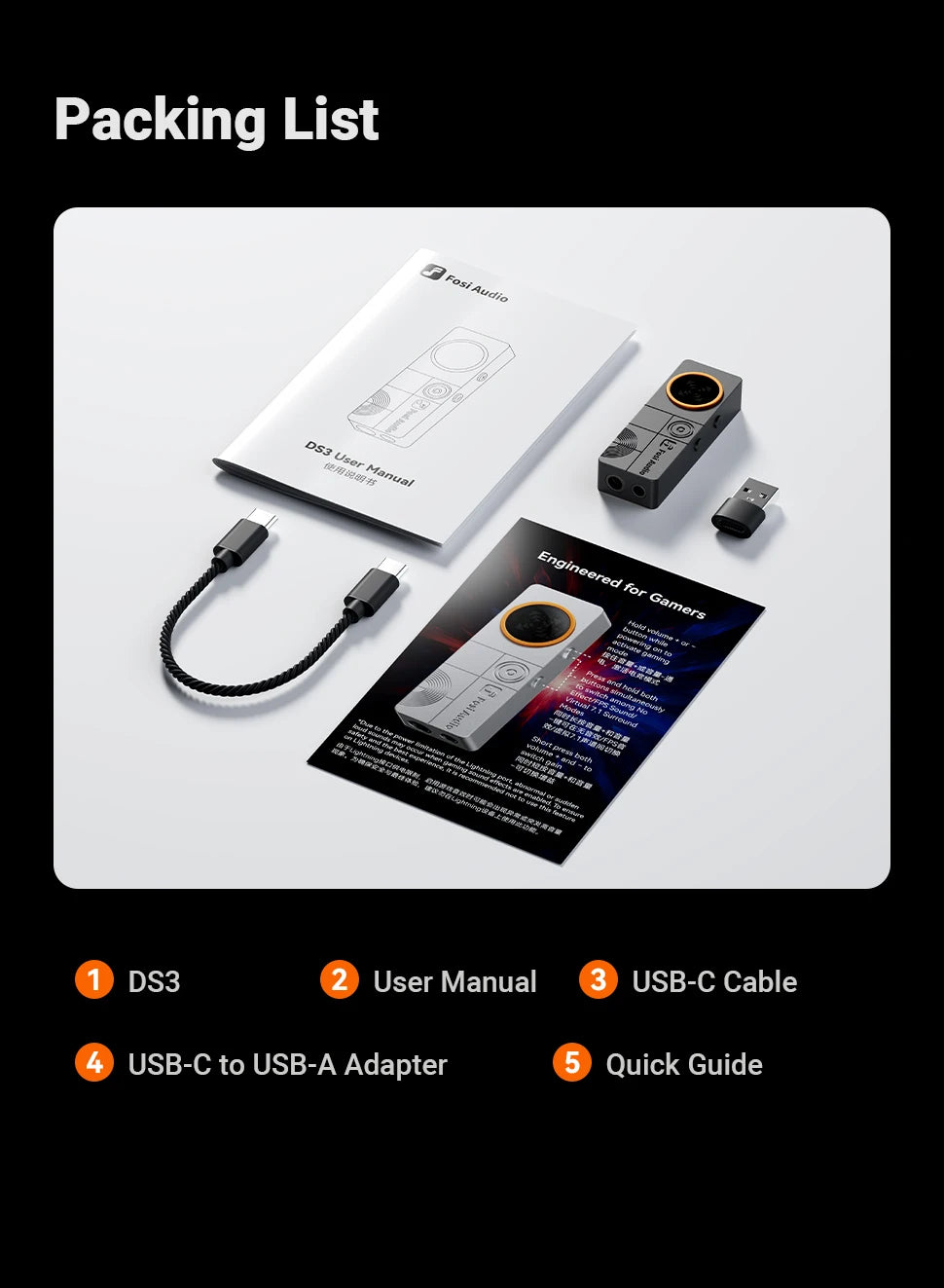 Fosi Audio DS3 DAC Amp Portable HIFI Headphone Amplifer  XMOS XU316 DSD512   dongle dac 4.4mm Balanced/3.5mm Jack