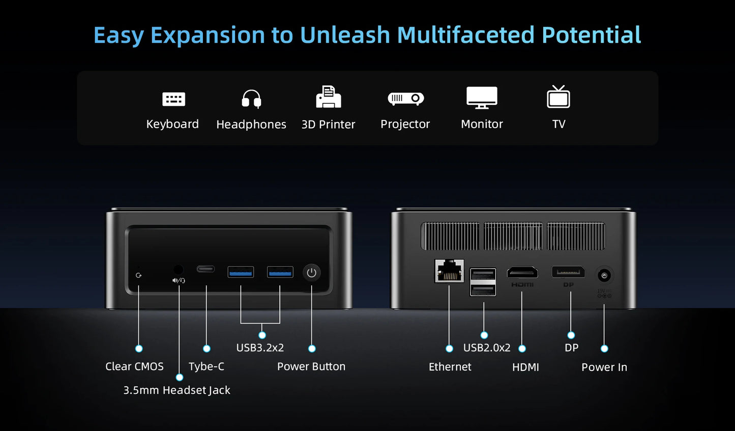 BMAX B9 Power Mini PC with Intel i9-12900HK 14-Core, 24GB DDR5 1TB NVMe SSD, Windows 11, Iris Xe Graphics, Dual 4K, WiFi 6