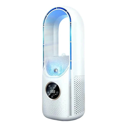 Portable USB Air Cooler Leafless Electric Desktop Fan 6 Speed Silent Timer Air Conditioner Cooling Humidifier Conditioning Fan