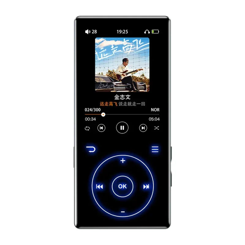 128GB MP3 Player: Portable Music Player with Bluetooth 5.2 HiFi Sound Shuffle Single Loop FM Radio Built-in HD Speaker Voice Rec