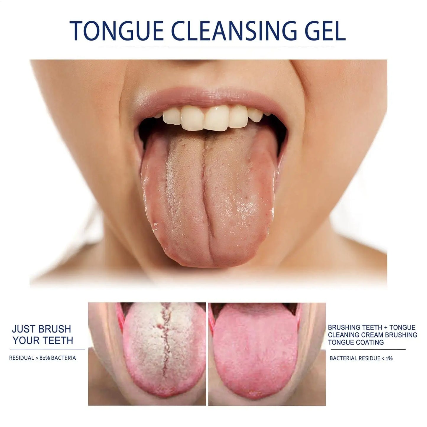 Tongue Cleaning Gel Set Effective Tongue Cleaner Gel Orals Cleaner Set Mint Tongue Scraper & Scrubber Effective Mouth Odor