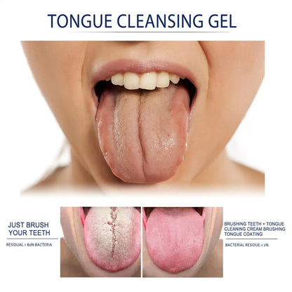 Tongue Cleaning Gel Set Effective Tongue Cleaner Gel Orals Cleaner Set Mint Tongue Scraper & Scrubber Effective Mouth Odor