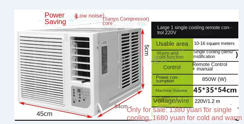 Compressor Window Machine Window Air Conditioner Single Cold Cooling and Heating 1P 2P Mobile Air Conditioner All-in-One Machine