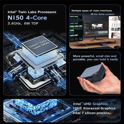 Mini PC SOYO Intel Twin Lake N150 Procesador LPDDR5 12GB RAM 512GB ROM Windows 11 Pro MiniPC WiFi 5 Desktop Computer