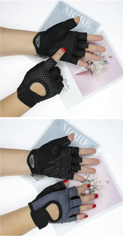 Cycling Fingerless Gloves Professional Gym Fitness Breathable Anti-Slip Women Men Half Finger Summer Fishing Female Bicycle Bike