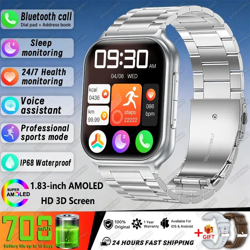New Bip 6 Pro Smart Watch Men Outdoor Sports Fitness Track IP68 Waterproof Heart Rate BT Call 700 mAh Battery Smartwatches Women