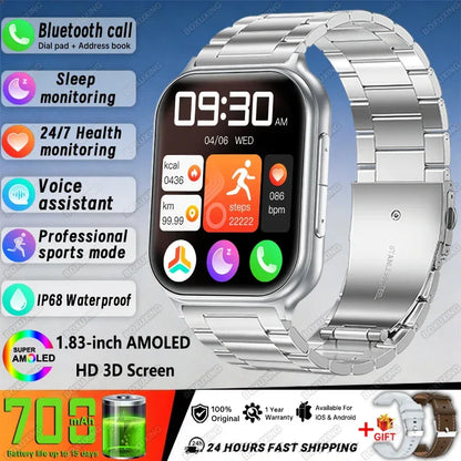 New Bip 6 Pro Smart Watch Men Outdoor Sports Fitness Track IP68 Waterproof Heart Rate BT Call 700 mAh Battery Smartwatches Women