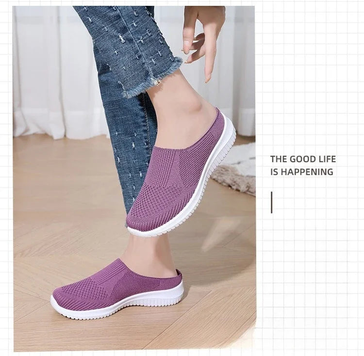 Women's Summer Shoes Plus Size Casual Single Ladies Shoes Soft Sole Cover Half Slippers Sale Shoes with Free Shipping
