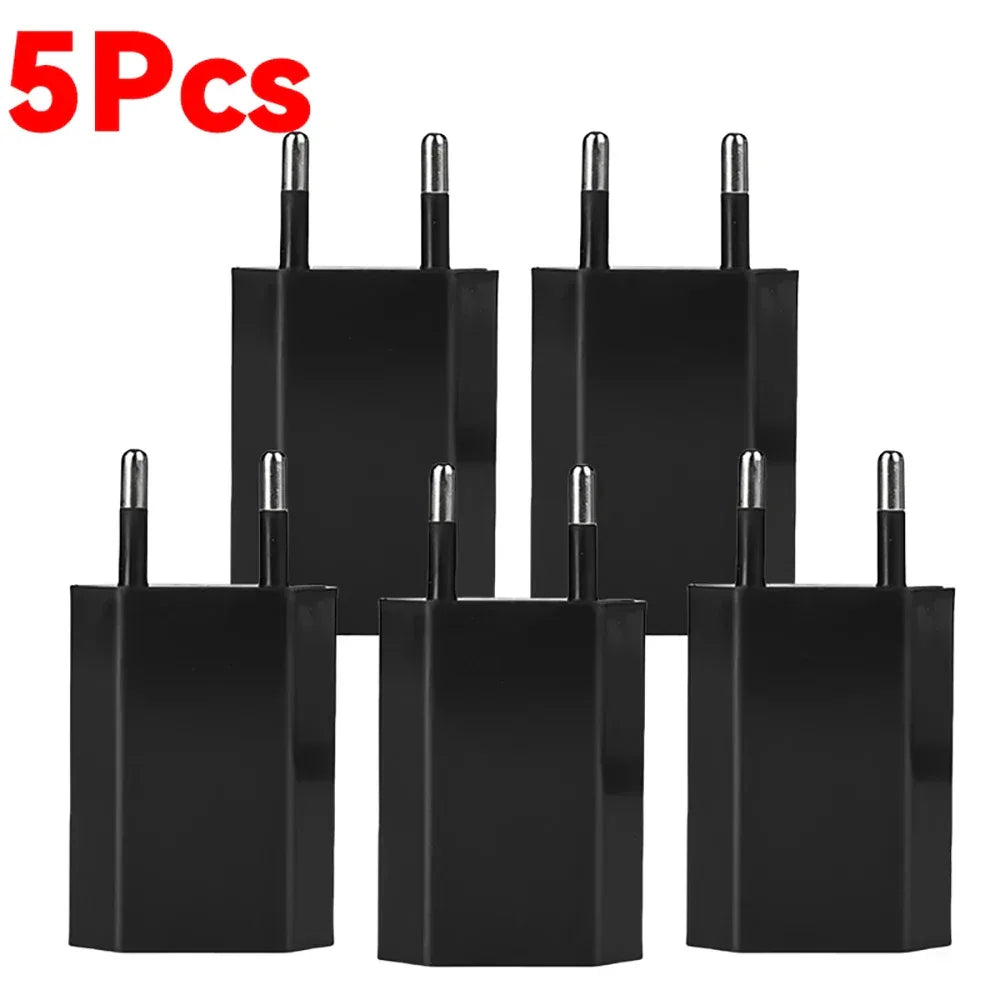 5V/1A Mini EU Plug Charger USB Mobile Phones Charger USB-C Quick Charger Wall Power Adapter Chargers For iPhone Samsung Xiaomi