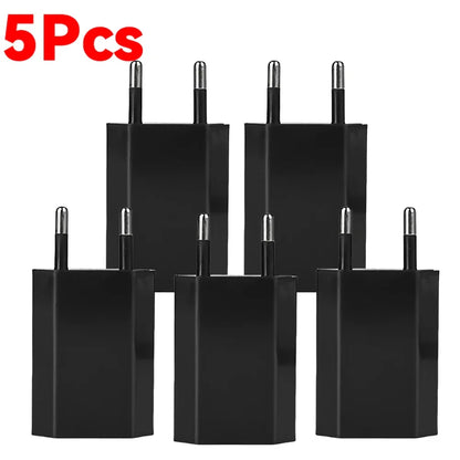 5V/1A Mini EU Plug Charger USB Mobile Phones Charger USB-C Quick Charger Wall Power Adapter Chargers For iPhone Samsung Xiaomi