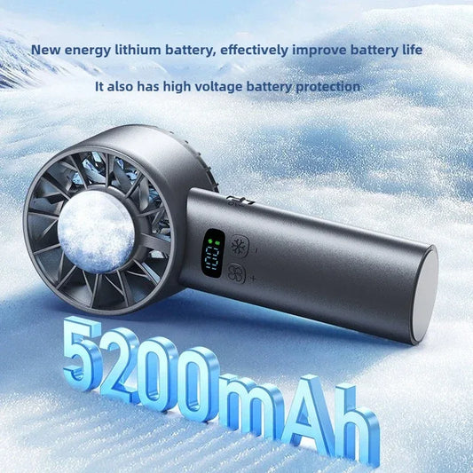 Xiaomi 5200mah Handheld Fan Electric Hand Fans Ice Compress High-speed Cooling USB Rechargeable Portable LED Digital Display
