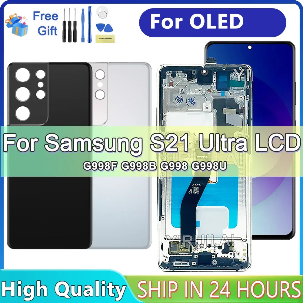 6.78" Super AMOLED For Samsung S21 Ultra 5G G998 G998U Display Touch Screen Digitizer For Samsung S21Ultra G998B LCD