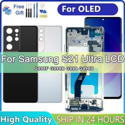 6.78" Super AMOLED For Samsung S21 Ultra 5G G998 G998U Display Touch Screen Digitizer For Samsung S21Ultra G998B LCD