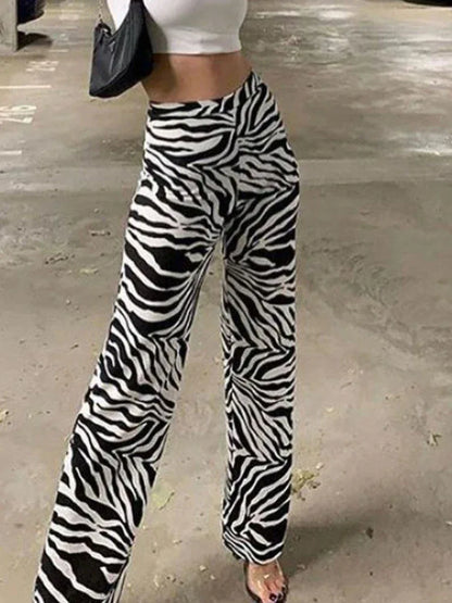 2023 Brown Leopard Y2K Joggers Women High Waist Flare Pants Double Layer Mesh Girl Aesthetic Tie Dye Trousers Female Sweatpants