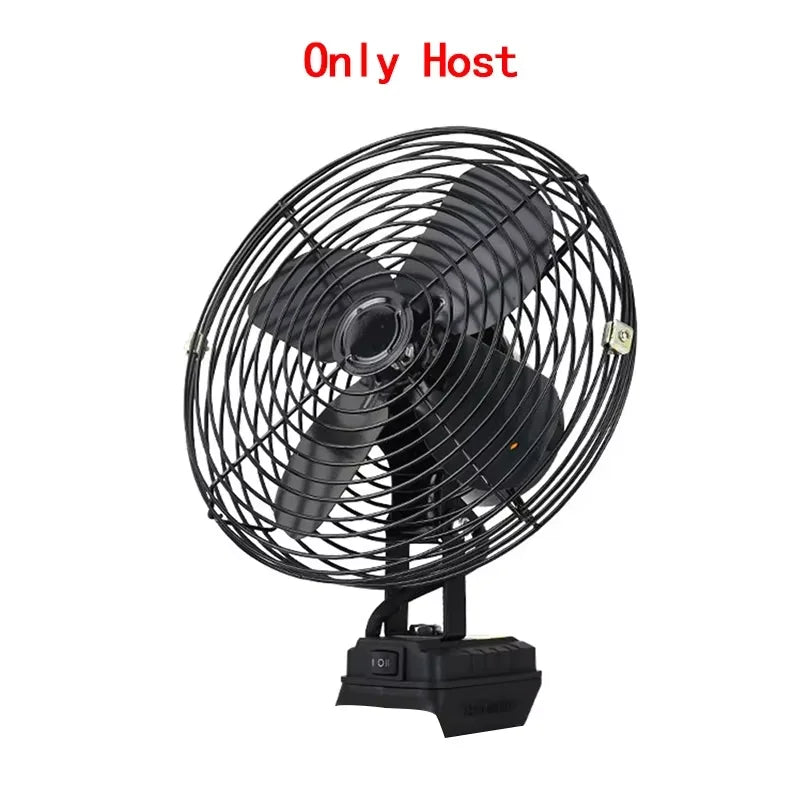Camping Fan 8 Inches Wireless Outdoor Fishing Desktop Portable Metal Fan Strong Wind Fan Fit Makita/Dewalt 20V Battery  Pins