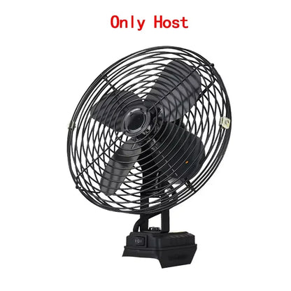 Camping Fan 8 Inches Wireless Outdoor Fishing Desktop Portable Metal Fan Strong Wind Fan Fit Makita/Dewalt 20V Battery  Pins
