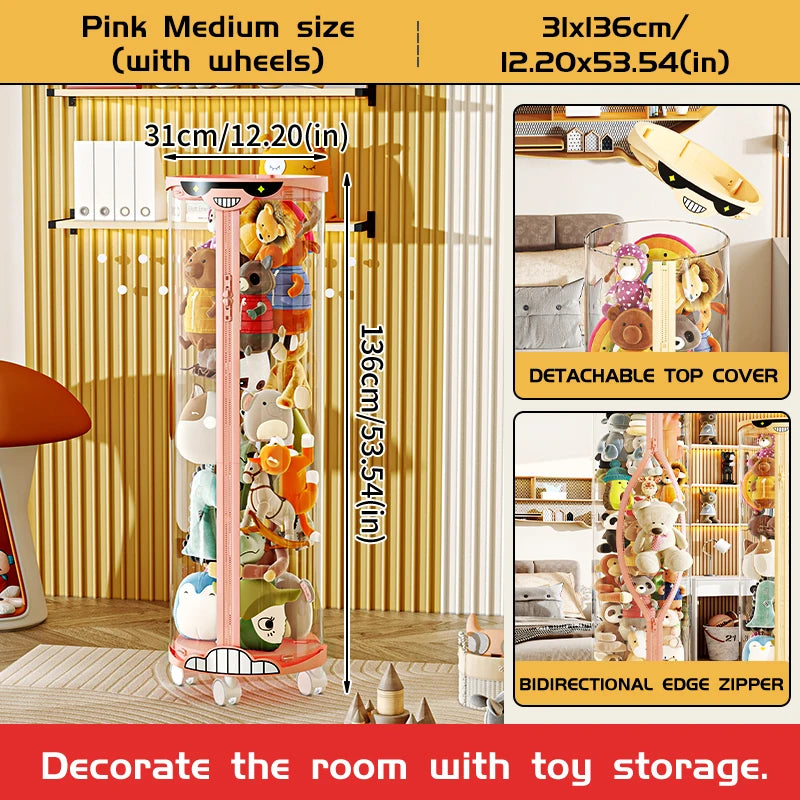 Extra Large Toy Storage Bucket Organize Home Plush Toys Neatly Sunglasses Smiley Design Top Can Place Figurines