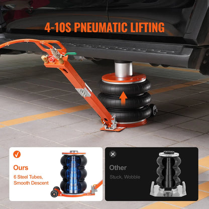 Air Jack 5 T/ 3T /11000 lbs Pneumatic Jack with Heightened Column for Sedan Adjustable Handle Pneumatic Air Jack